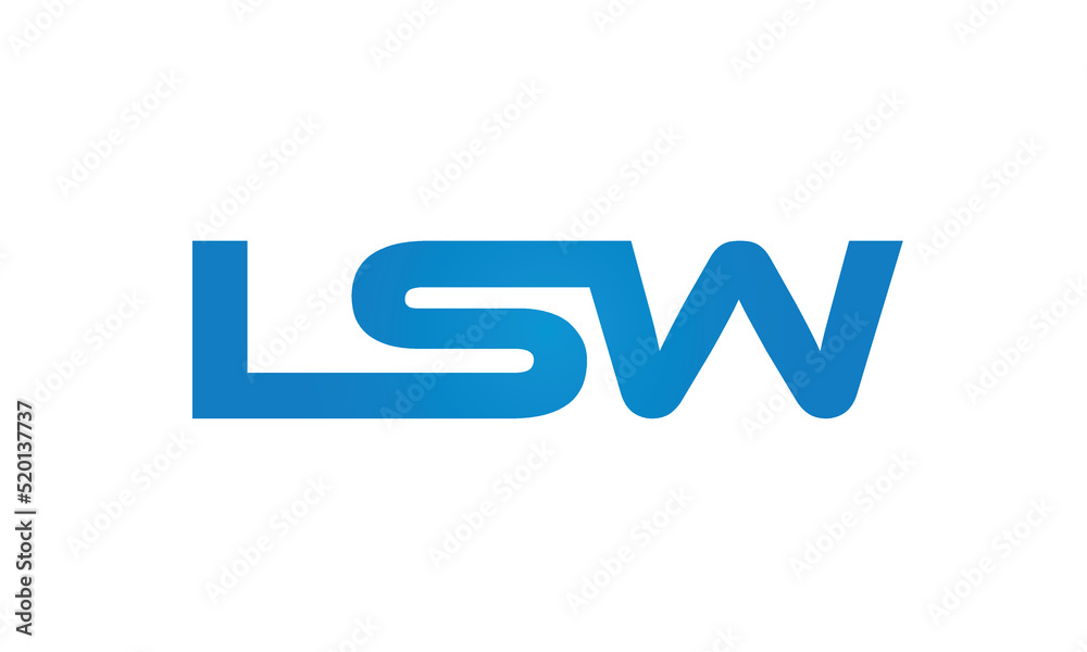 Connected LSW Letters logo Design Linked Chain logo Concept Connected LSW Letters logo Design Linked Chain logo Concept