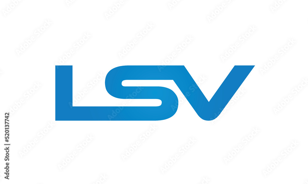Connected LSV Letters logo Design Linked Chain logo Concept Connected LSV Letters logo Design Linked Chain logo Concept
