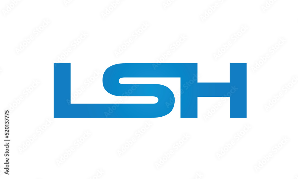 Connected LSH Letters logo Design Linked Chain logo Concept Connected LSH Letters logo Design Linked Chain logo Concept