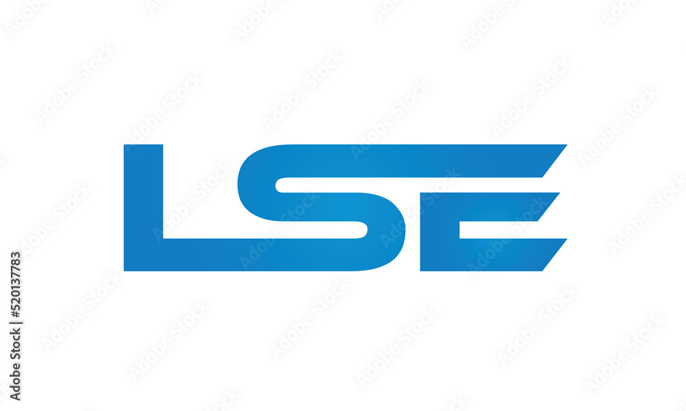 Connected LSE Letters logo Design Linked Chain logo Concept Connected LSE Letters logo Design Linked Chain logo Concept