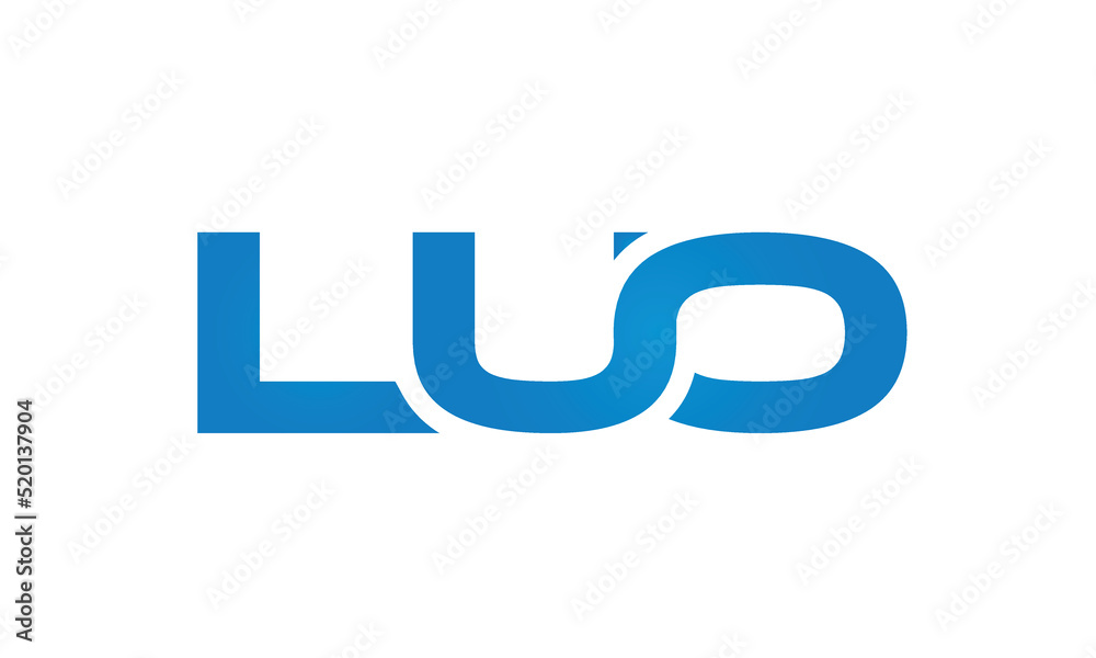 Connected LUO Letters logo Design Linked Chain logo Concept Stock ...