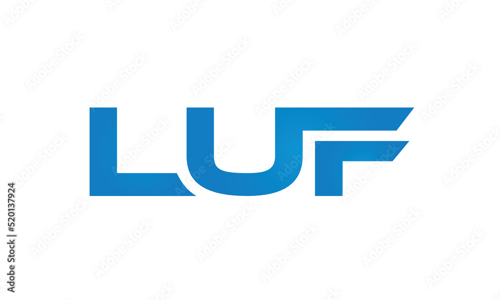 Connected LUF Letters logo Design Linked Chain logo Concept Connected LUF Letters logo Design Linked Chain logo Concept
