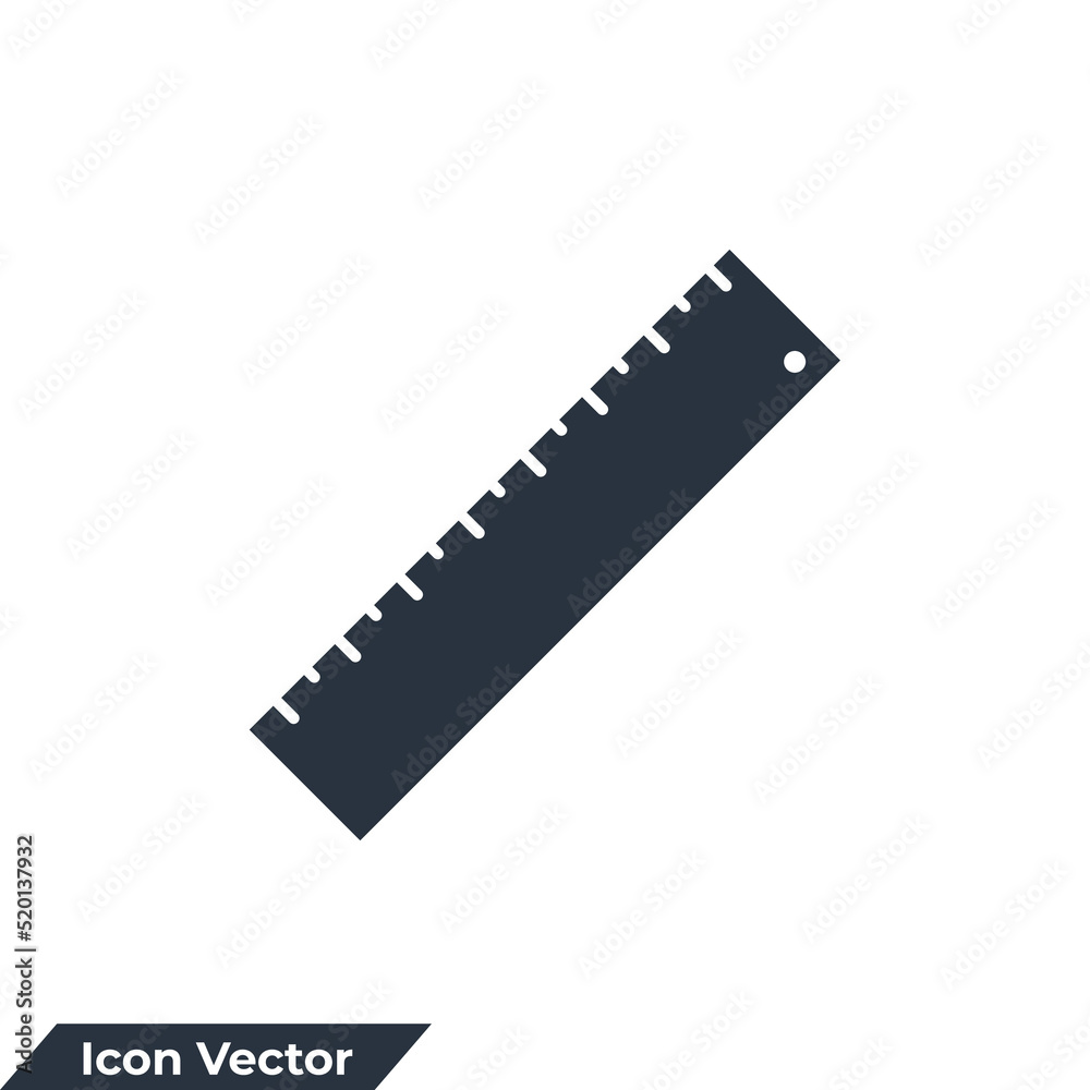 ruler icon logo vector illustration. measure symbol template for graphic and web design collection