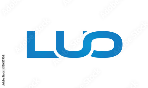 Connected LUO Letters logo Design Linked Chain logo Concept