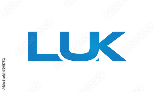 Connected LUK Letters logo Design Linked Chain logo Concept