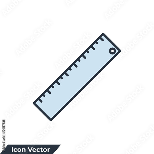 ruler icon logo vector illustration. measure symbol template for graphic and web design collection