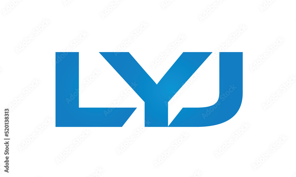 Connected LYJ Letters logo Design Linked Chain logo Concept Connected LYJ Letters logo Design Linked Chain logo Concept