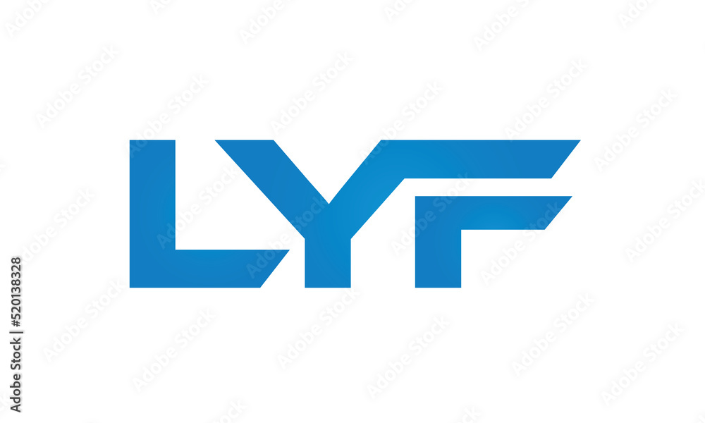 Connected LYF Letters logo Design Linked Chain logo Concept Connected LYF Letters logo Design Linked Chain logo Concept