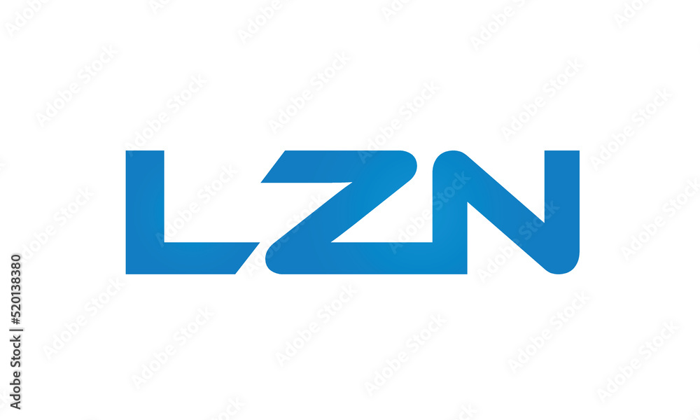 Connected LZN Letters logo Design Linked Chain logo Concept Connected LZN Letters logo Design Linked Chain logo Concept