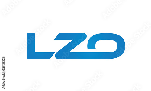 Connected LZO Letters logo Design Linked Chain logo Concept 