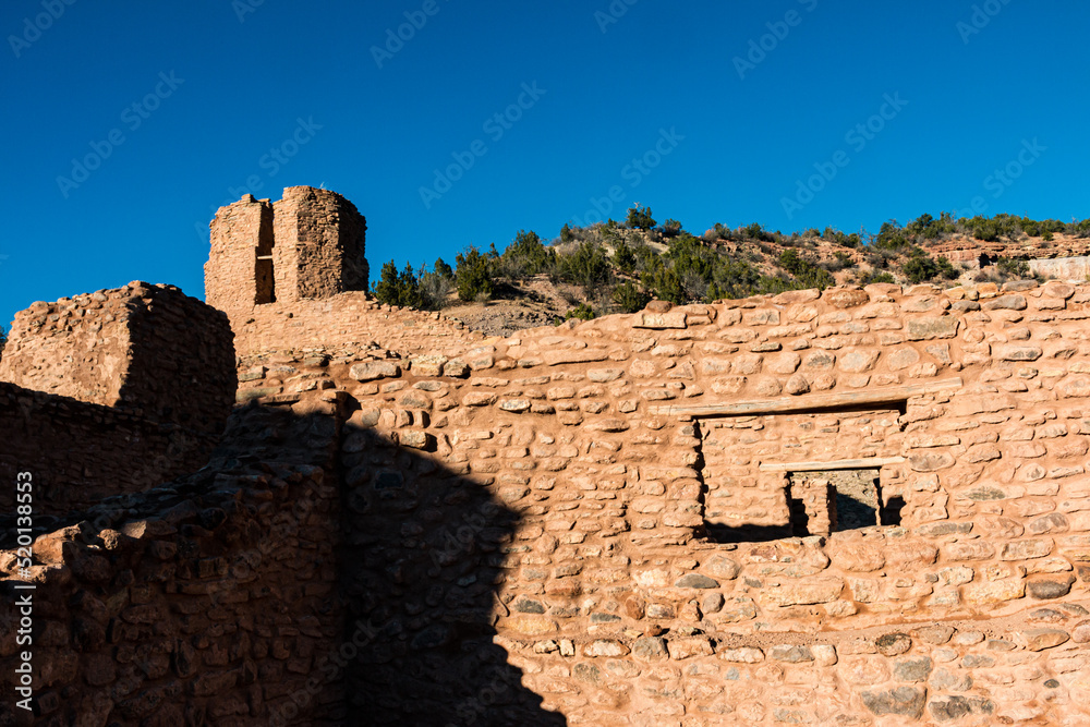 Pueblo Ruins at The San José de los Jemez Mission Church, Jemez  Historic Site, Jemez Springs, New Mexico, USA
