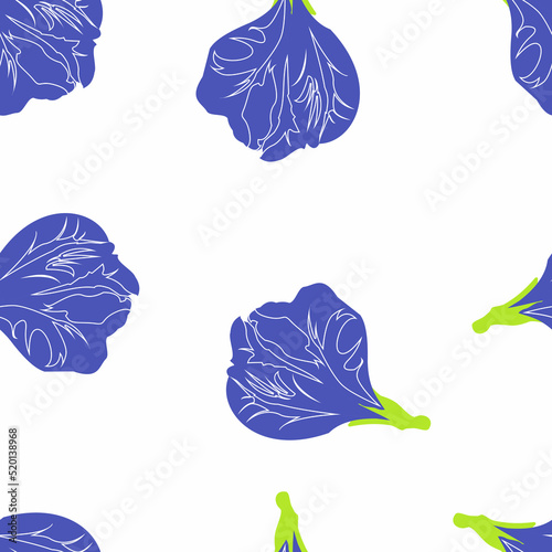 Bluepea Flower Seamless Pattern