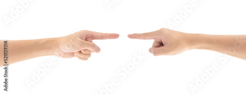 Point the finger, Isolated on white background, Clipping path Included.