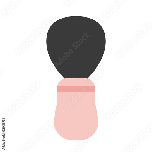 Flat style shaving brush vector illustration. Flat barber shaving brush isolated