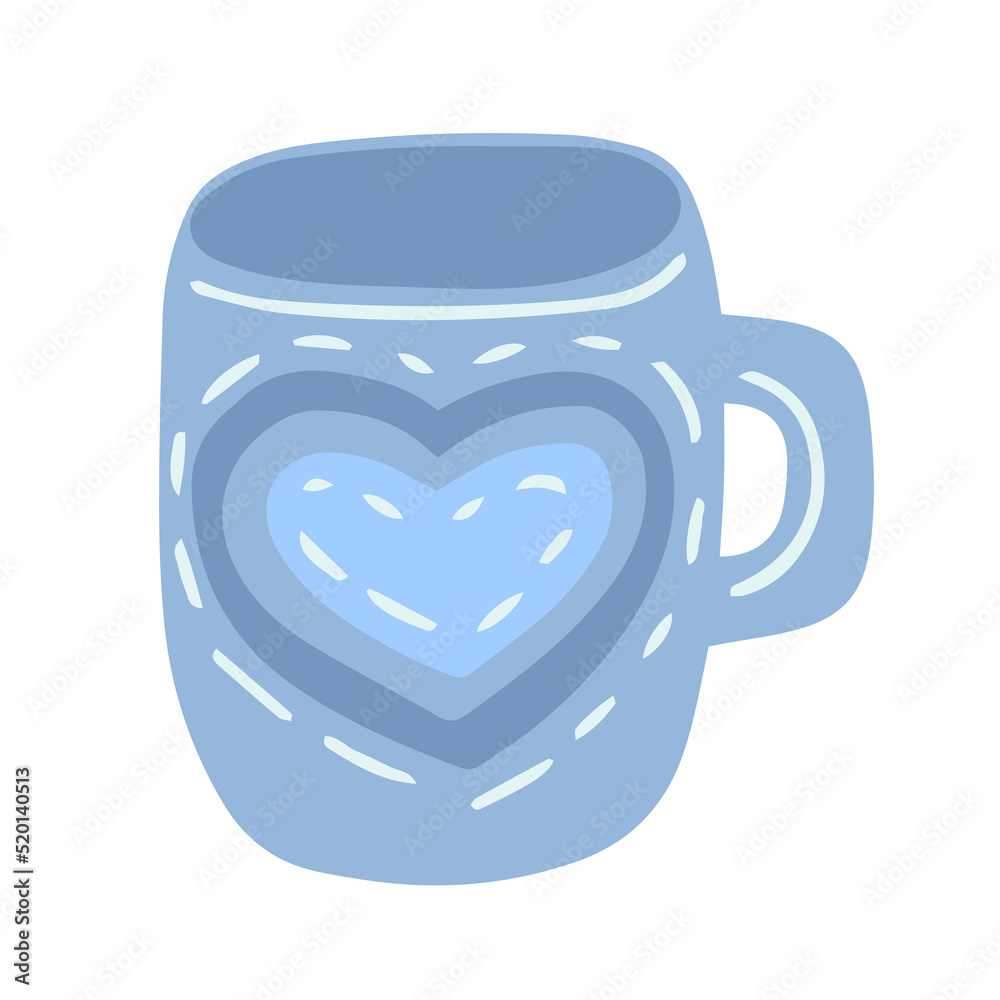 Doodle cup of tea with heart vector clip art Doodle cup of tea with heart vector clip art