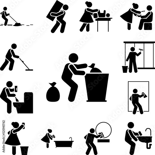 Collector, trash, rubbish icon in a collection with other items