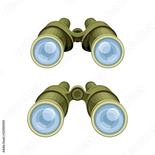 Binoculars or Field Glasses as Two Refracting Telescopes for Viewing Distant Object Vector Set