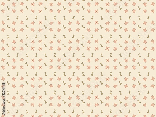 seamless pattern with cute little bows and small flowers on cream background vector illustration.