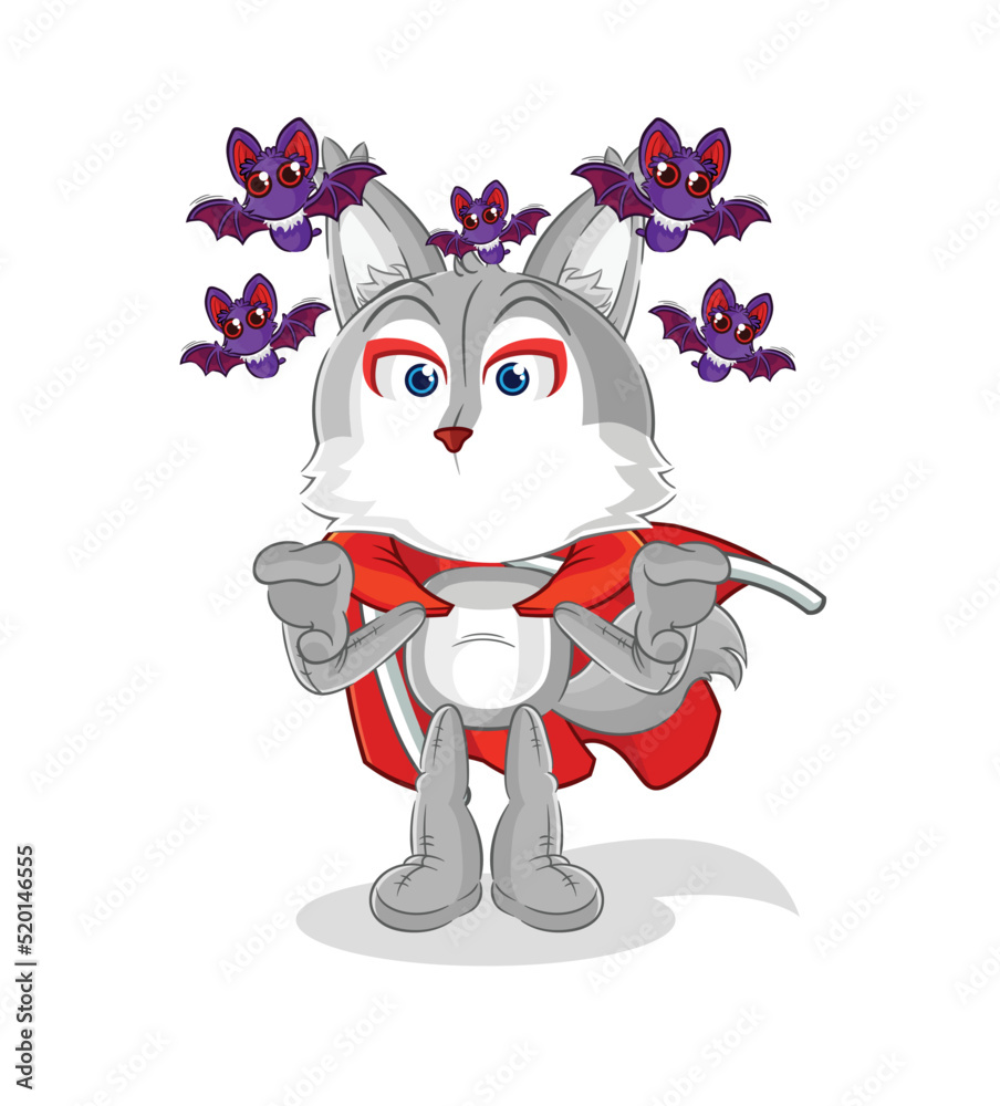 Fototapeta premium wolf Dracula illustration. character vector