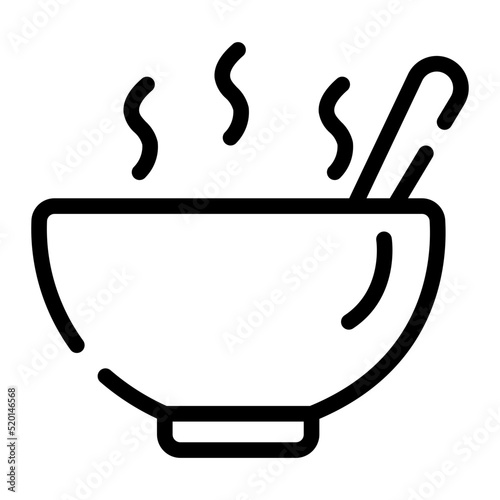 Hot soup line icon