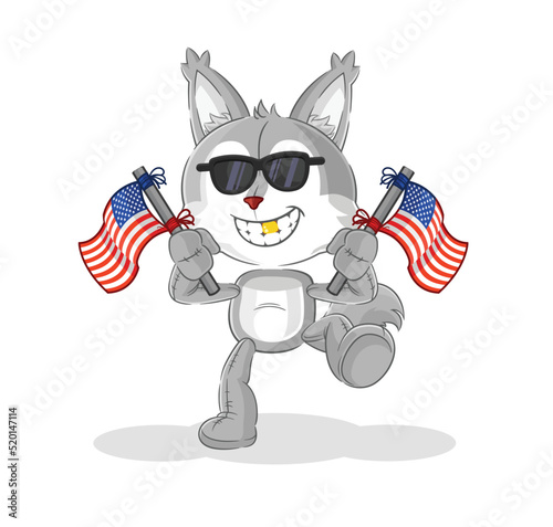 wolf american youth cartoon mascot vector © dataimasu