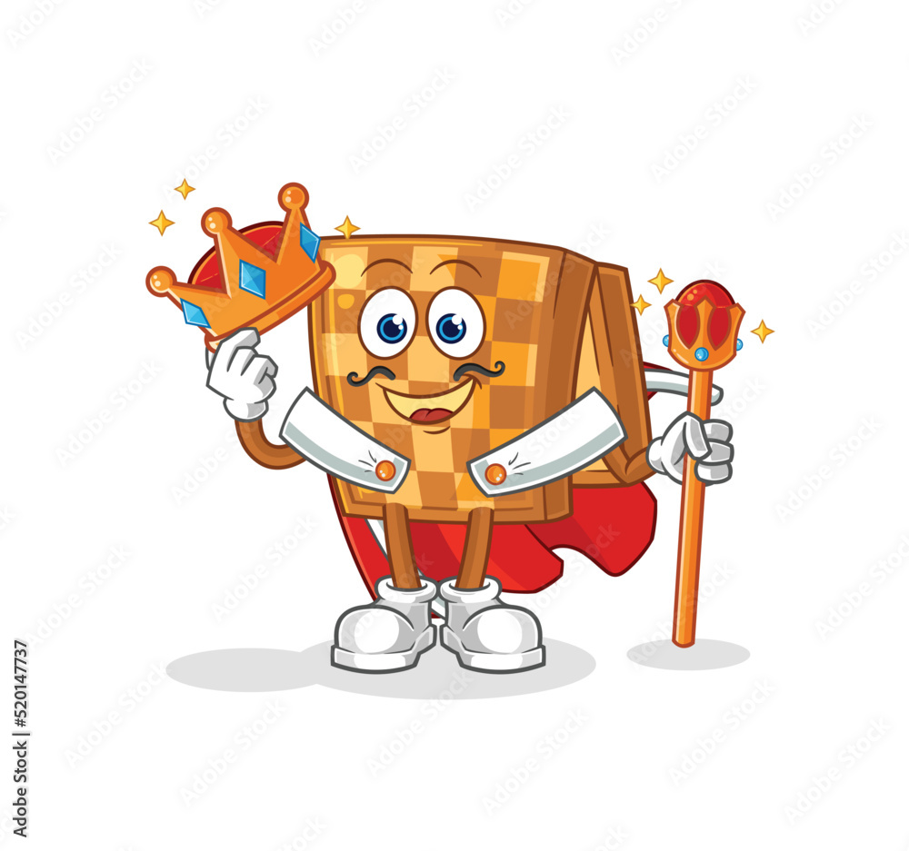 Obraz premium wood chess king vector. cartoon character