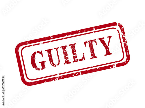 Grunge rubber stamp with word guilty inside, vector illustration