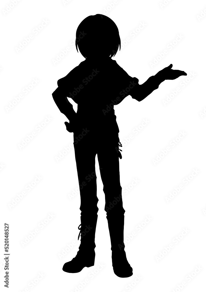 Silhouette illustration of anime character	