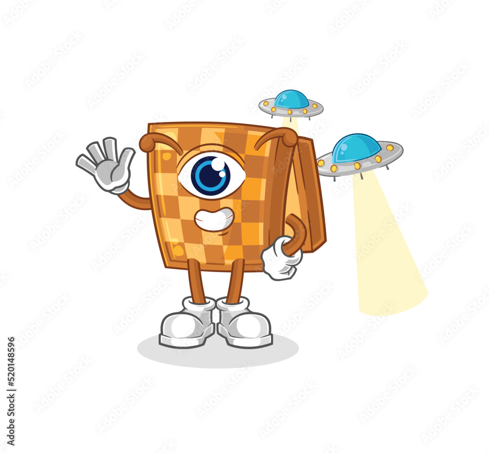 Fototapeta premium wood chess alien cartoon mascot vector