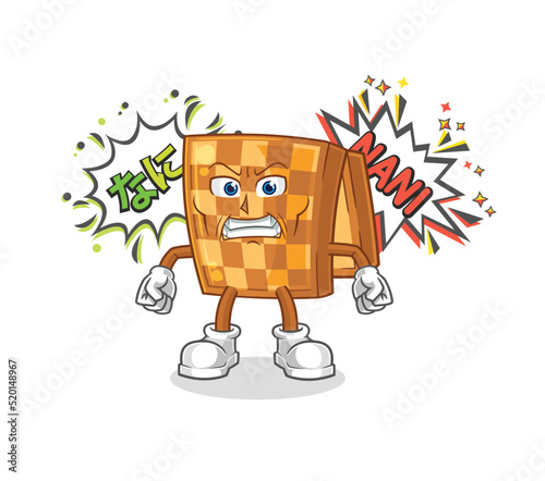 wood chess anime angry vector. cartoon character