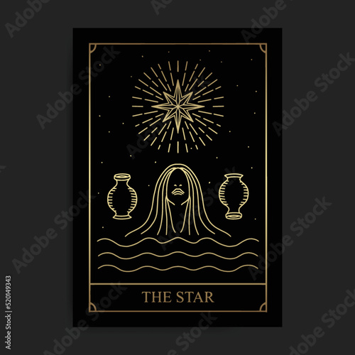The star magic golden major arcana tarot card