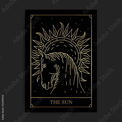 The sun golden major arcana tarot card