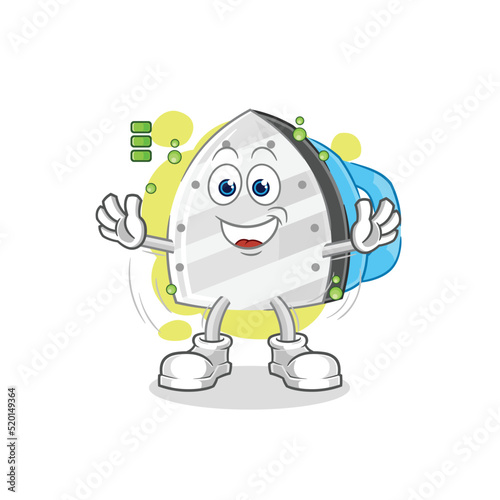 iron full battery character. cartoon mascot vector