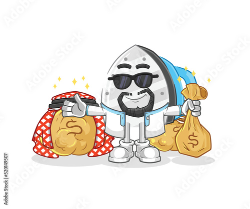 iron rich arabian mascot. cartoon vector