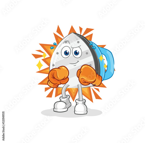 iron boxer character. cartoon mascot vector