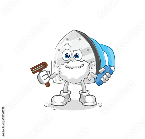 iron shave facial hair vector. cartoon character