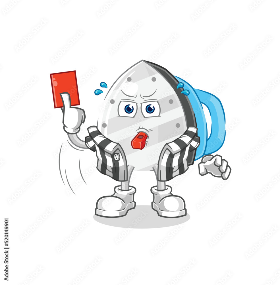 iron referee with red card illustration. character vector iron referee with red card illustration. character vector