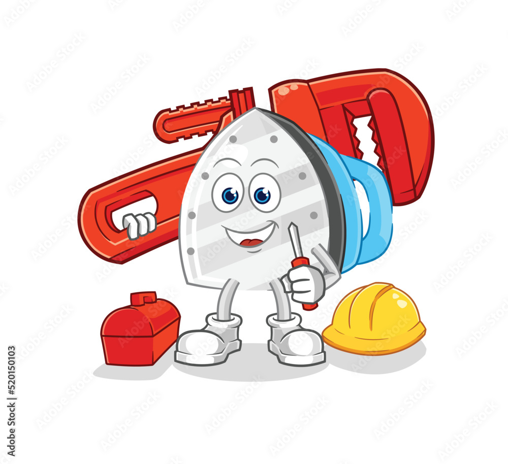 Fototapeta premium iron plumber cartoon. cartoon mascot vector