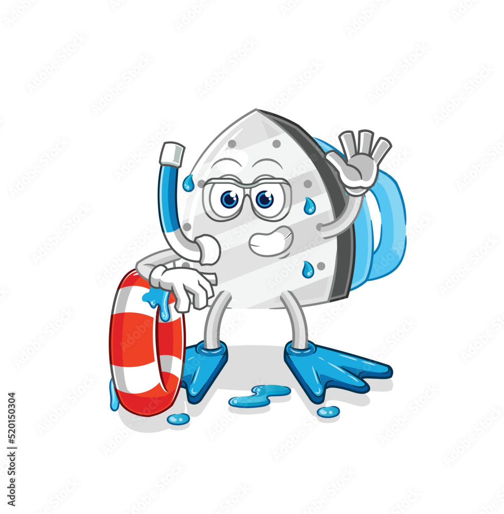 iron swimmer with buoy mascot. cartoon vector iron swimmer with buoy mascot. cartoon vector