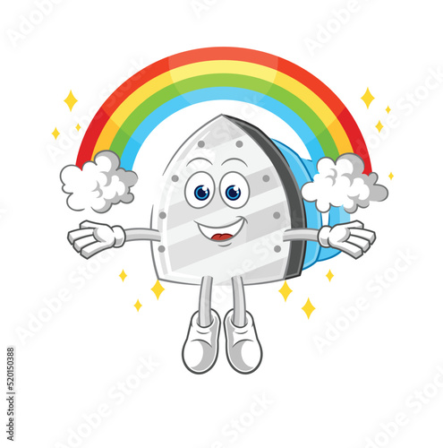 iron with a rainbow. cartoon vector