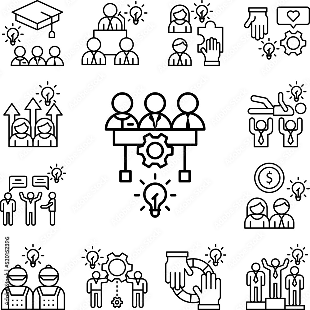 Team idea icon in a collection with other items