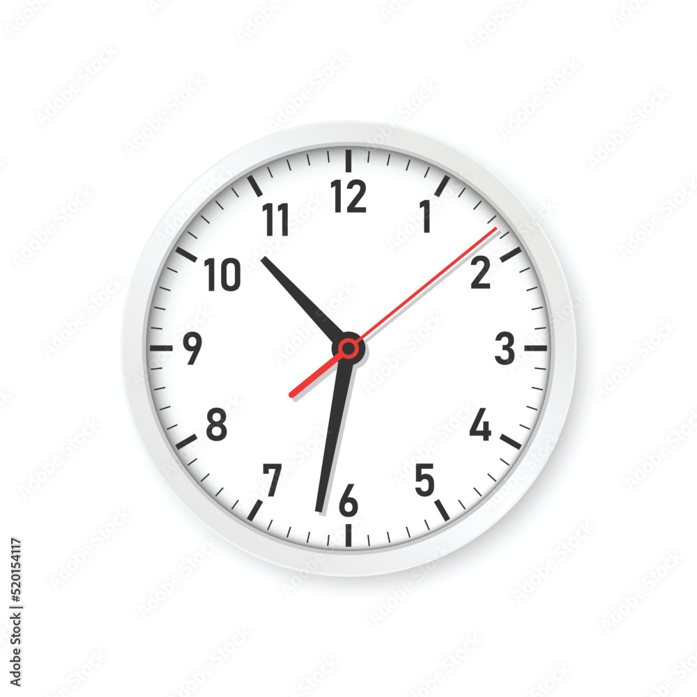 Clock icon illustration in flat style. Watch face vector illustration on isolated background. Time alarm sign business concept. Clock icon illustration in flat style. Watch face vector illustration on isolated background. Time alarm sign business concept.
