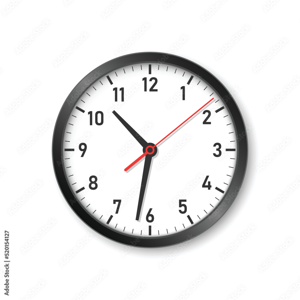 Clock icon illustration in flat style. Watch face vector illustration on isolated background. Time alarm sign business concept. Clock icon illustration in flat style. Watch face vector illustration on isolated background. Time alarm sign business concept.