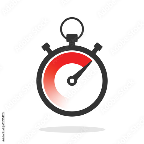 Stopwatch icon illustration in flat style. Timer vector illustration on isolated background. Time alarm sign business concept.