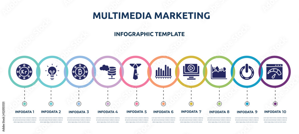 multimedia marketing concept infographic design template. included ...