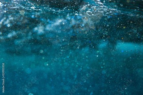 Underwater shot in deep blue tropical sea