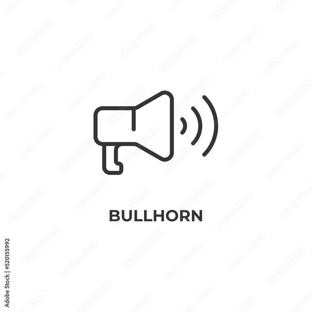bullhorn line icon. linear style sign for mobile concept and web design. Outline vector icon. Symbol, logo illustration. Vector graphics