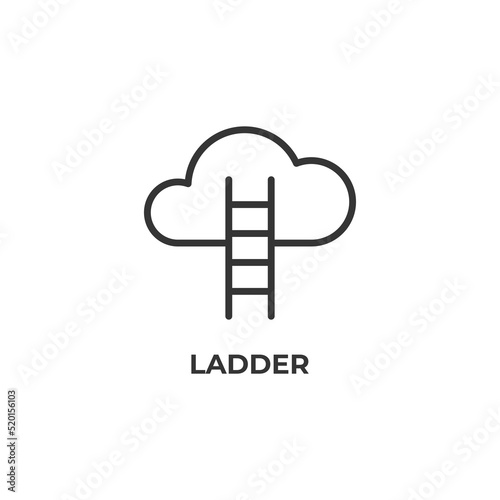ladder line icon. linear style sign for mobile concept and web design. Outline vector icon. Symbol, logo illustration. Vector graphics