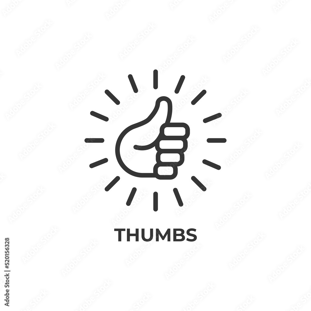 thumbs line icon. linear style sign for mobile concept and web design. Outline vector icon. Symbol, logo illustration. Vector graphics