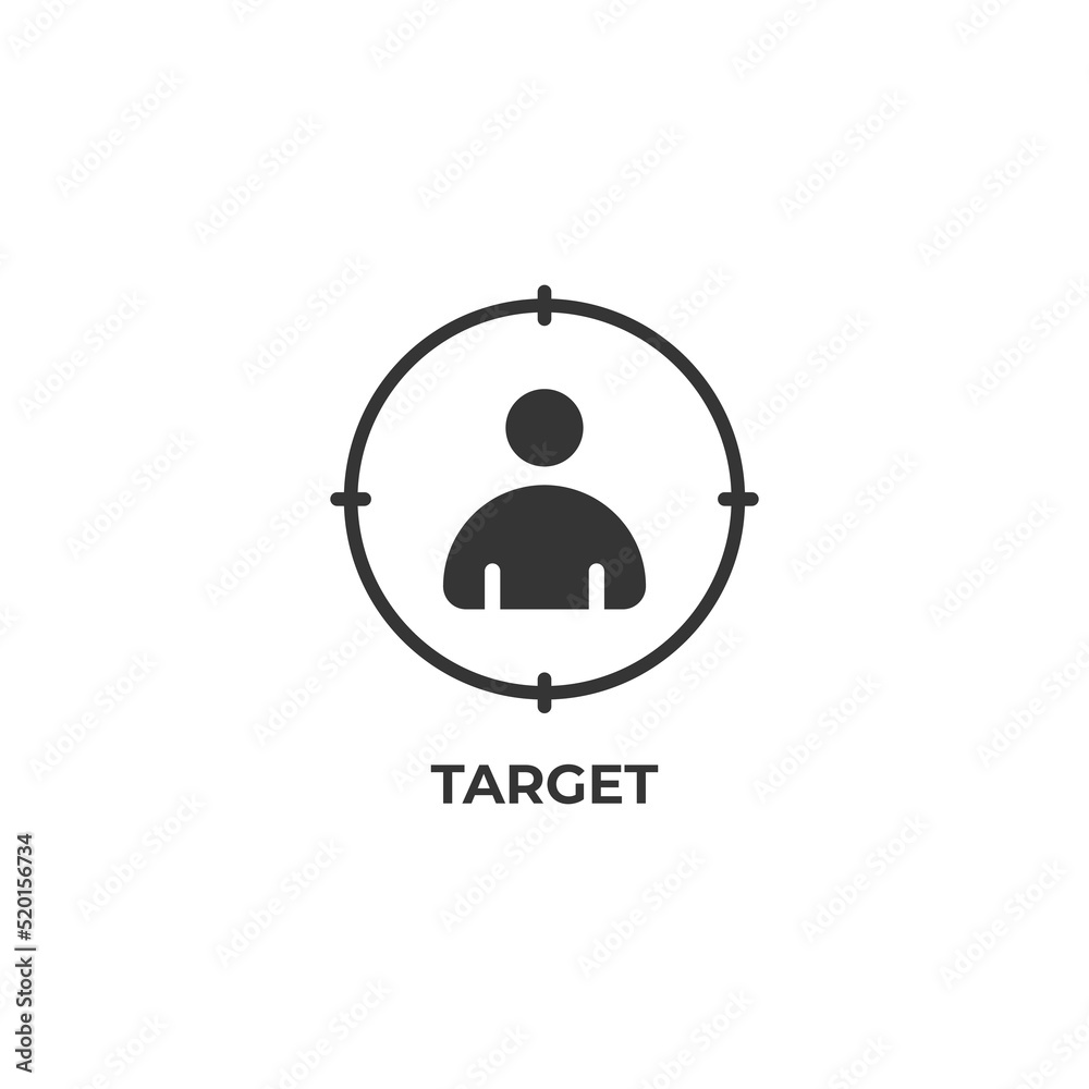 target vector icon. filled flat sign for mobile concept and web design. Symbol, logo illustration. Vector graphics